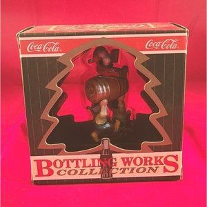 1997 Coca-Cola Bottling Works Collection Christmas Ornament Elves Delivering Keg